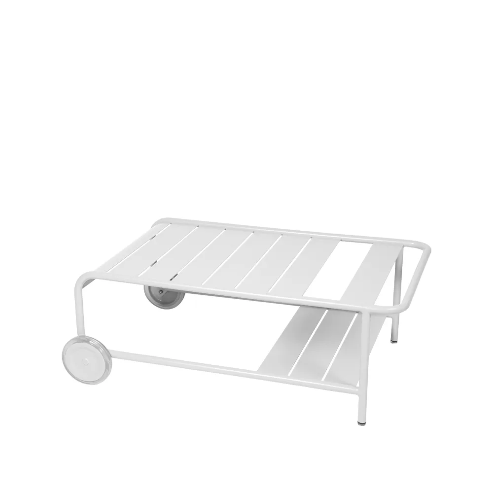 Luxembourg bord, lavt, Cotton white, med hjul Fermob