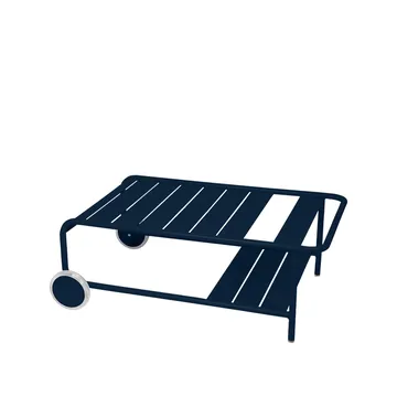 Luxembourg bord, lavt - Deep blue, med hjul - Fermob