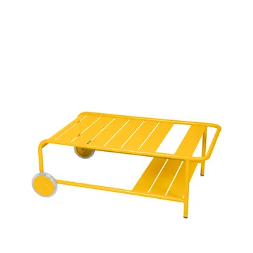 Luxembourg bord, lavt - Honey, med hjul - Fermob