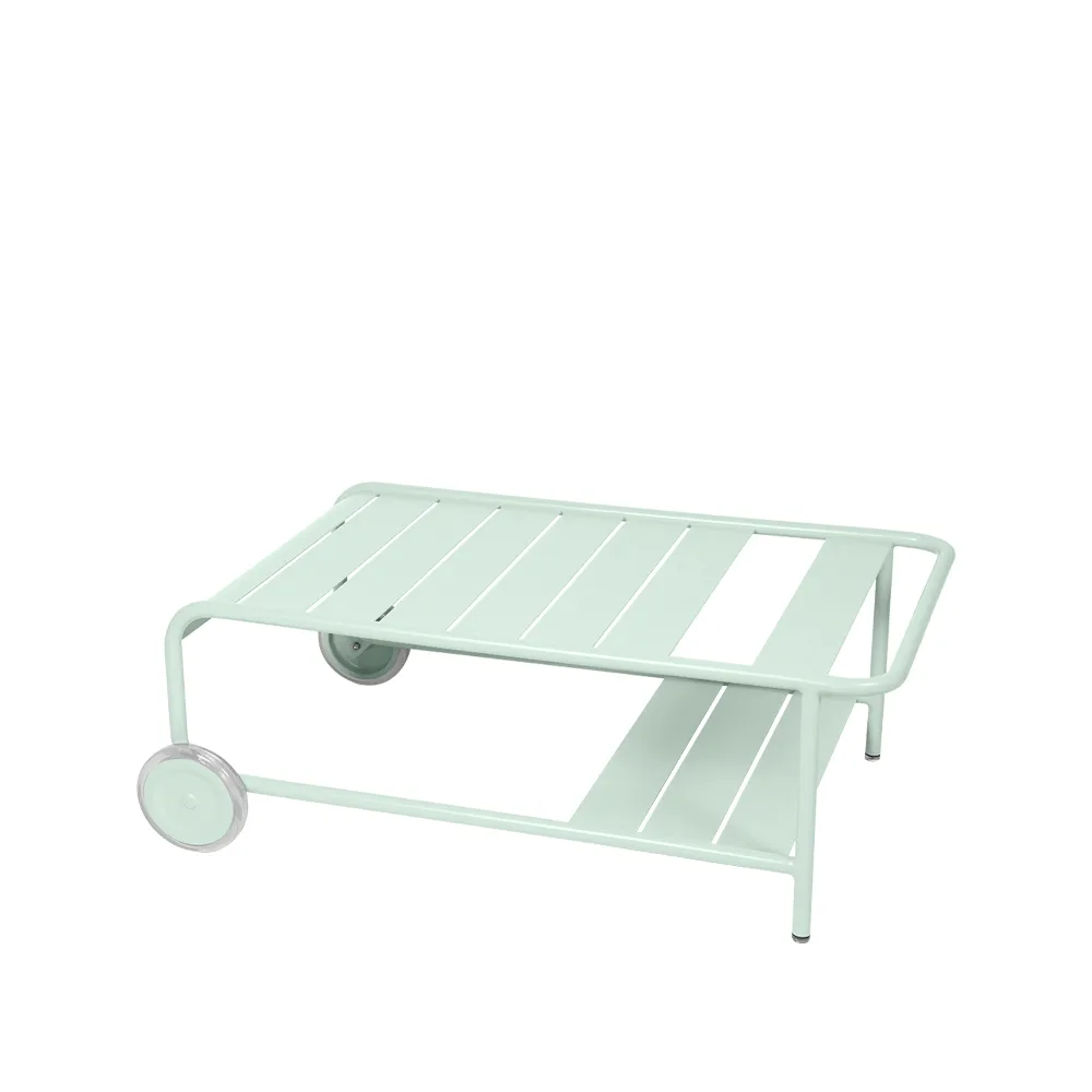 Luxembourg bord, lavt, Ice mint, med hjul Fermob