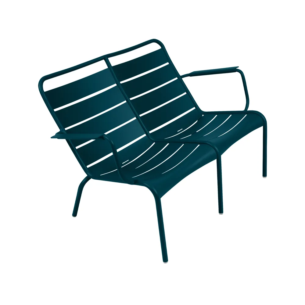 Luxembourg Duo stol med armlener, lav, Acapulco blue Fermob