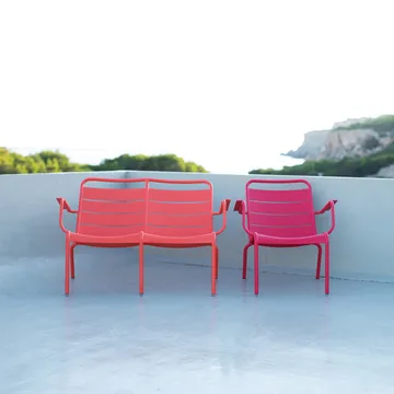 Luxembourg Duo stol med armlener, lav - Cedar green - Fermob