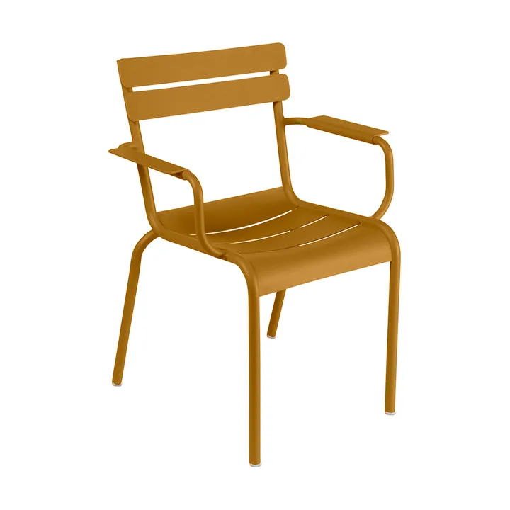 Luxembourg stol med armlener, metall - Gingerbread (brun) - Fermob