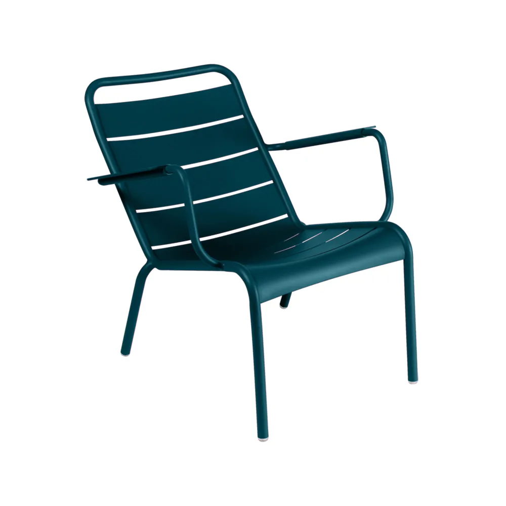 Luxembourg stol med armlener,lav, Acapulco blue (blå) Fermob