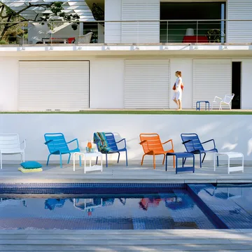 Luxembourg stol med armlener,lav - Acapulco blue - Fermob