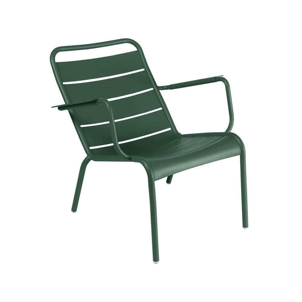 Luxembourg stol med armlener,lav, Cedar green Fermob
