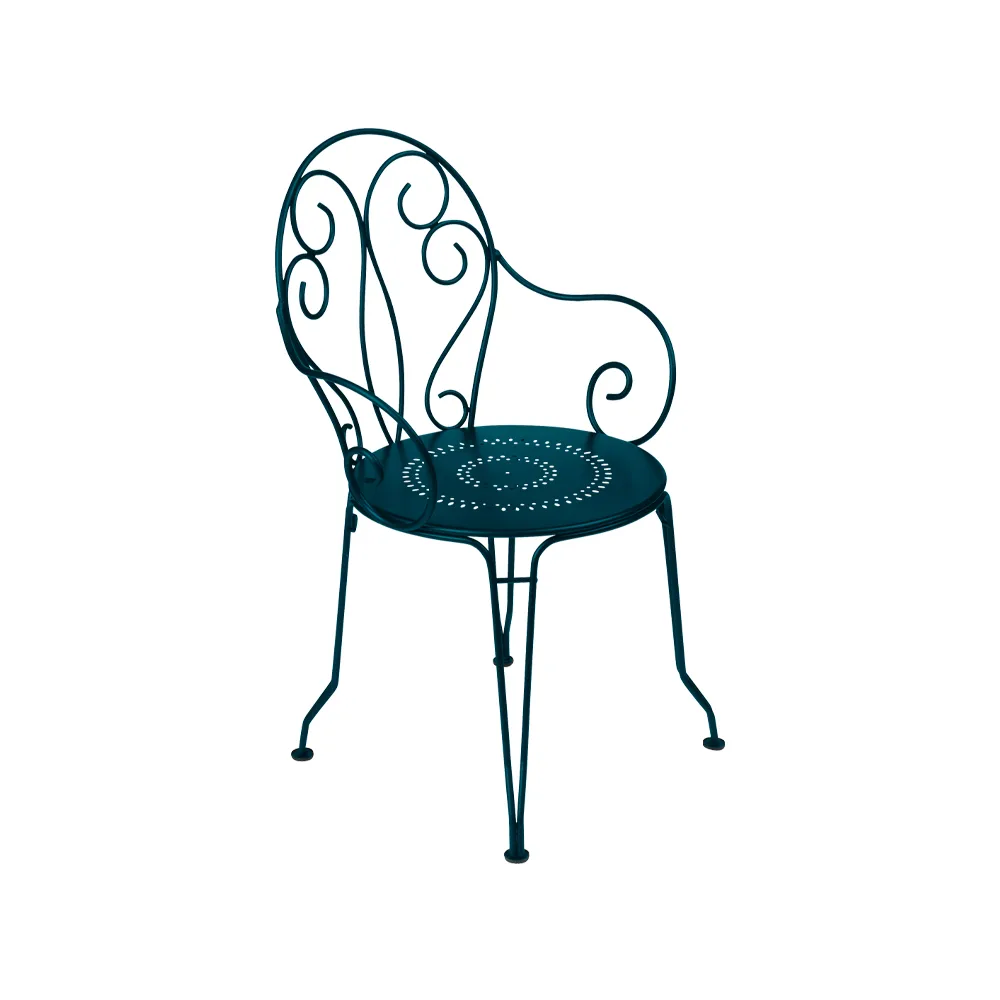 Montmartre stol med armlener, Acapulco blue Fermob