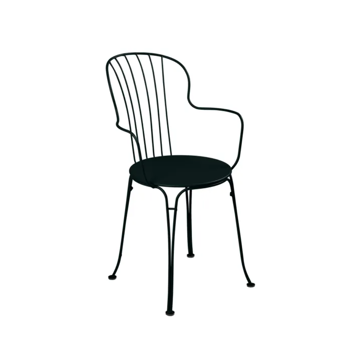 Opera+ stol med armlener - Liquorice (svart) - Fermob