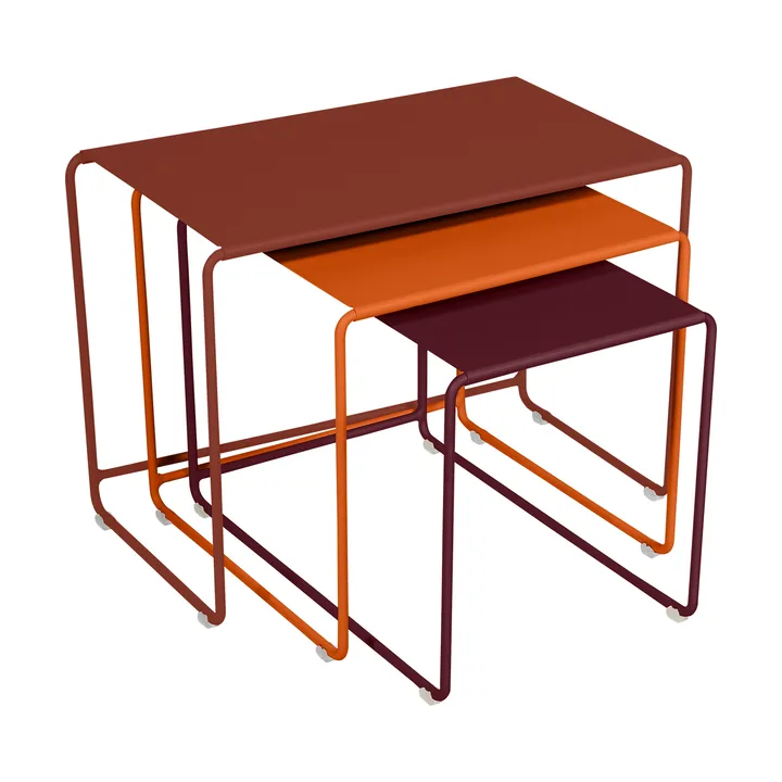 Oulala sidebordsett - Red ochre (rød)-Candied orange (oransje)-Black cherry (vinrød) - Fermob