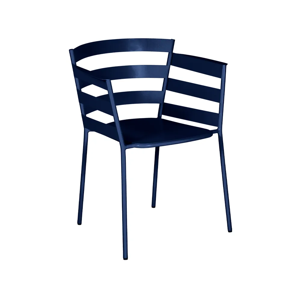 Rythmic stol med armlener, Deep blue (blå) Fermob