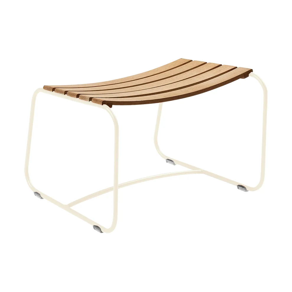 Surprising Teak fotskammel, Latte beige (beige) Fermob