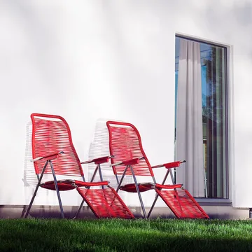 Spaghetti solseng med fotstøtte - Rød - Fiam