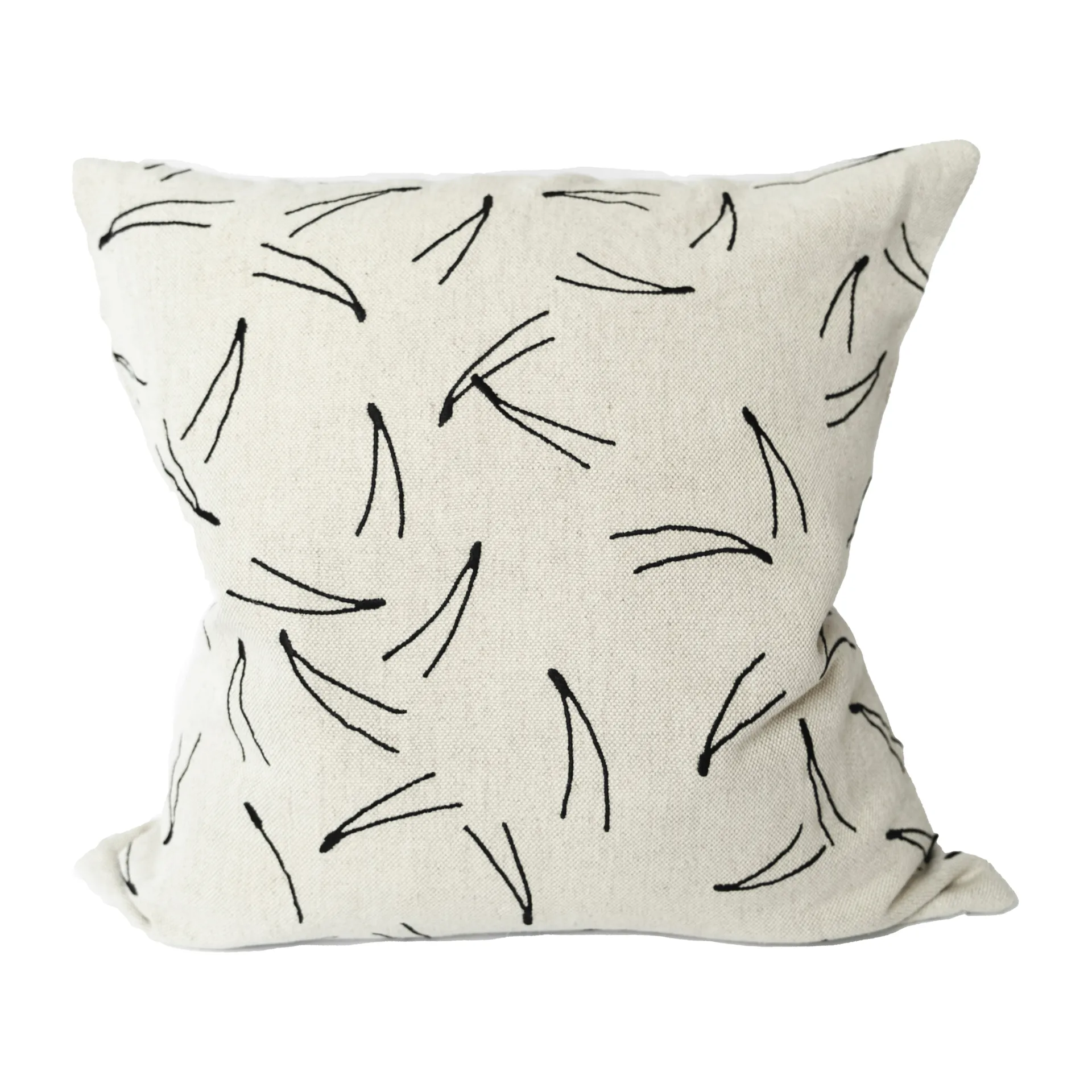 Barr putetrekk brodert 48 x 48 cm, Natur-sort Fine Little Day