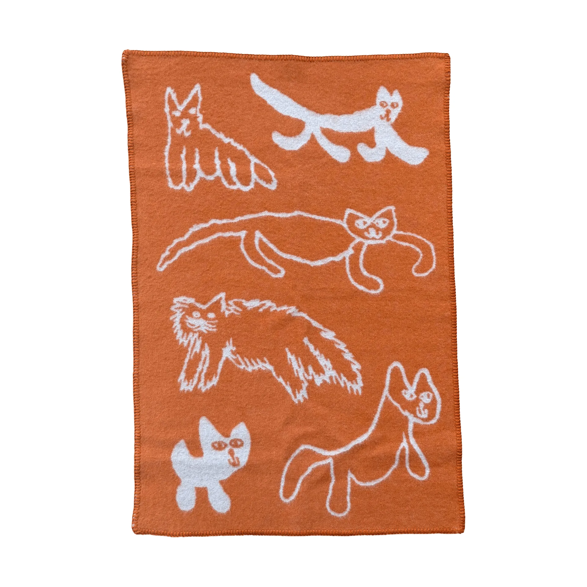 Cats ullpledd, Oransje, 65x95 cm Fine Little Day