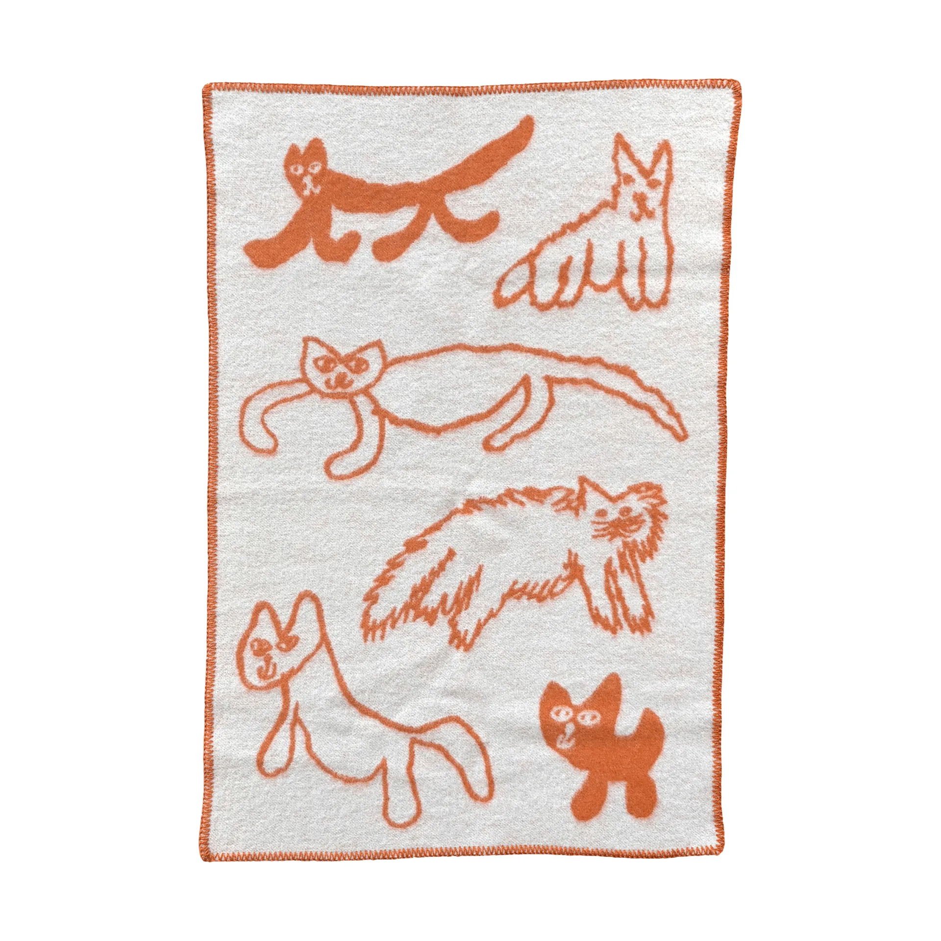 Cats ullpledd, Oransje, 65x95 cm Fine Little Day