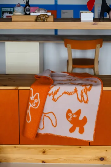Cats ullpledd - Oransje, 65x95 cm - Fine Little Day