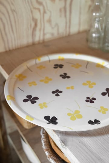 Clover brett Ø 38 cm - White-yellow - Fine Little Day