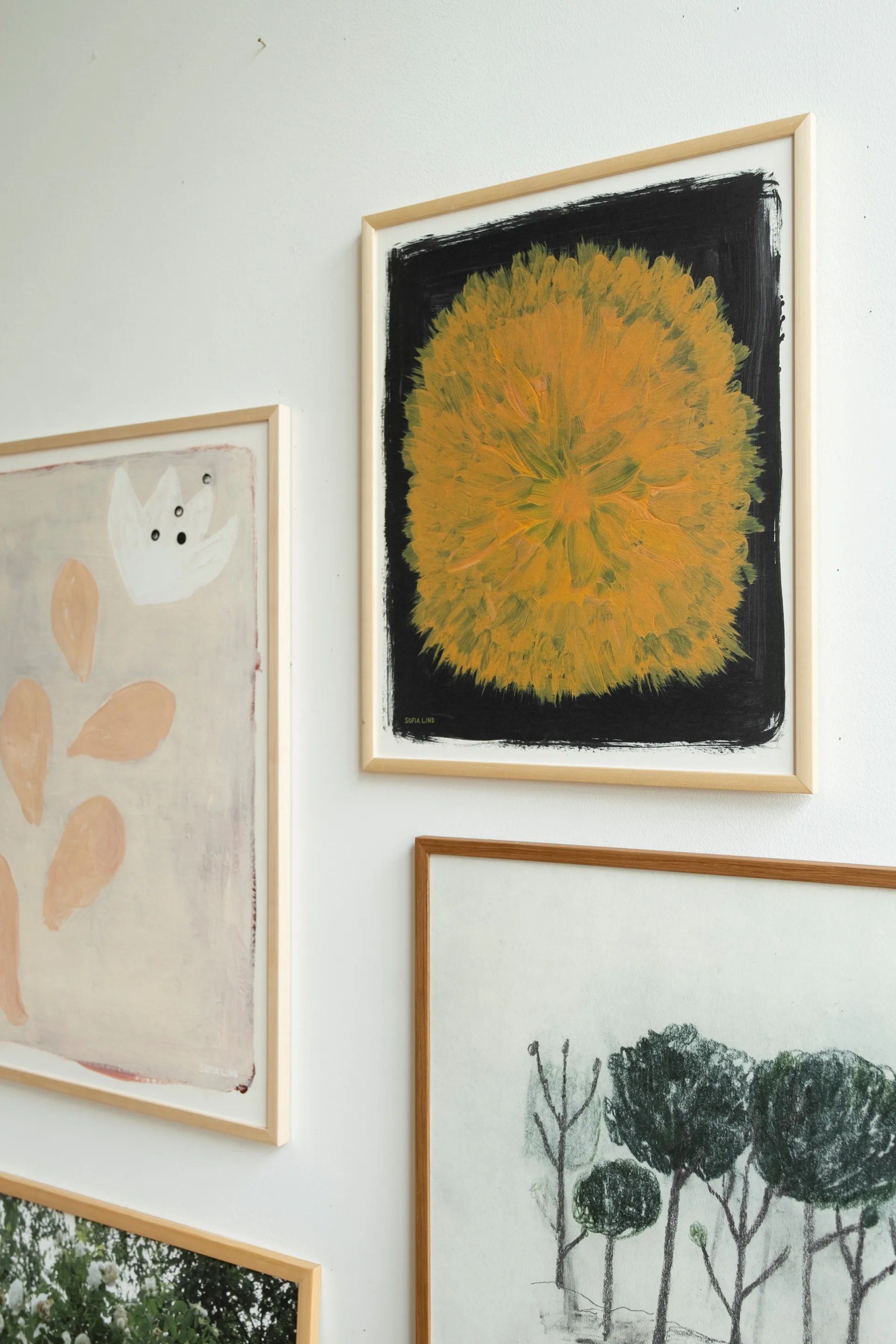 Dandelion plakat 40 x 50 cm, Gul-sort Fine Little Day
