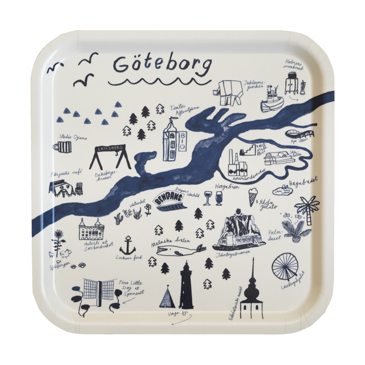 Gothenburg brett 32 x 32 cm
 - White-Blue - Fine Little Day