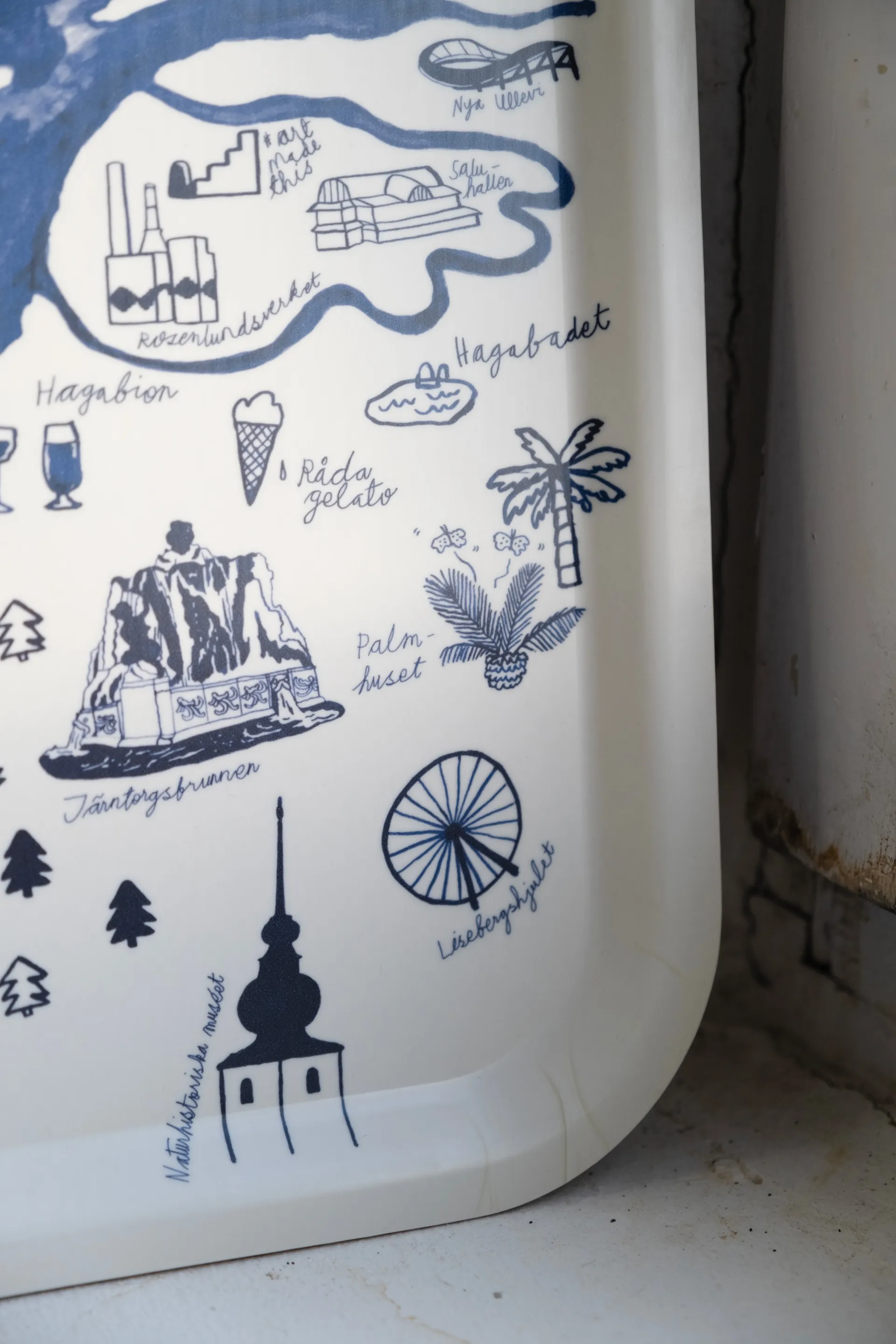 Gothenburg brett 32 x 32 cm, White-Blue Fine Little Day