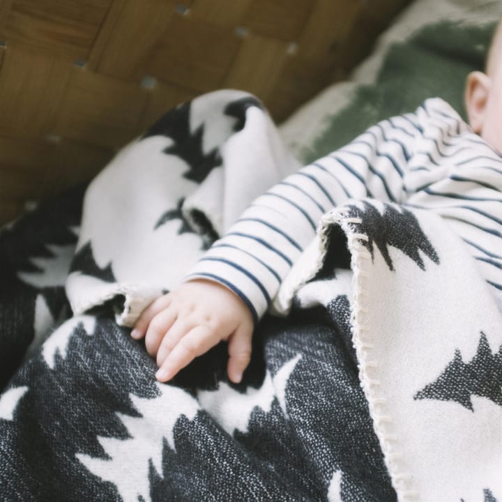 Gran barnepledd børstet bomull, hvit-sort Fine Little Day