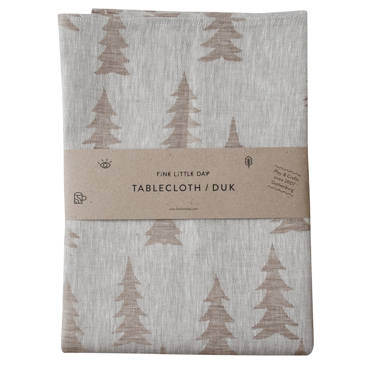 Bilde av Fine Little Day Gran jacquardvevd bordduk 147x250 cm Sand