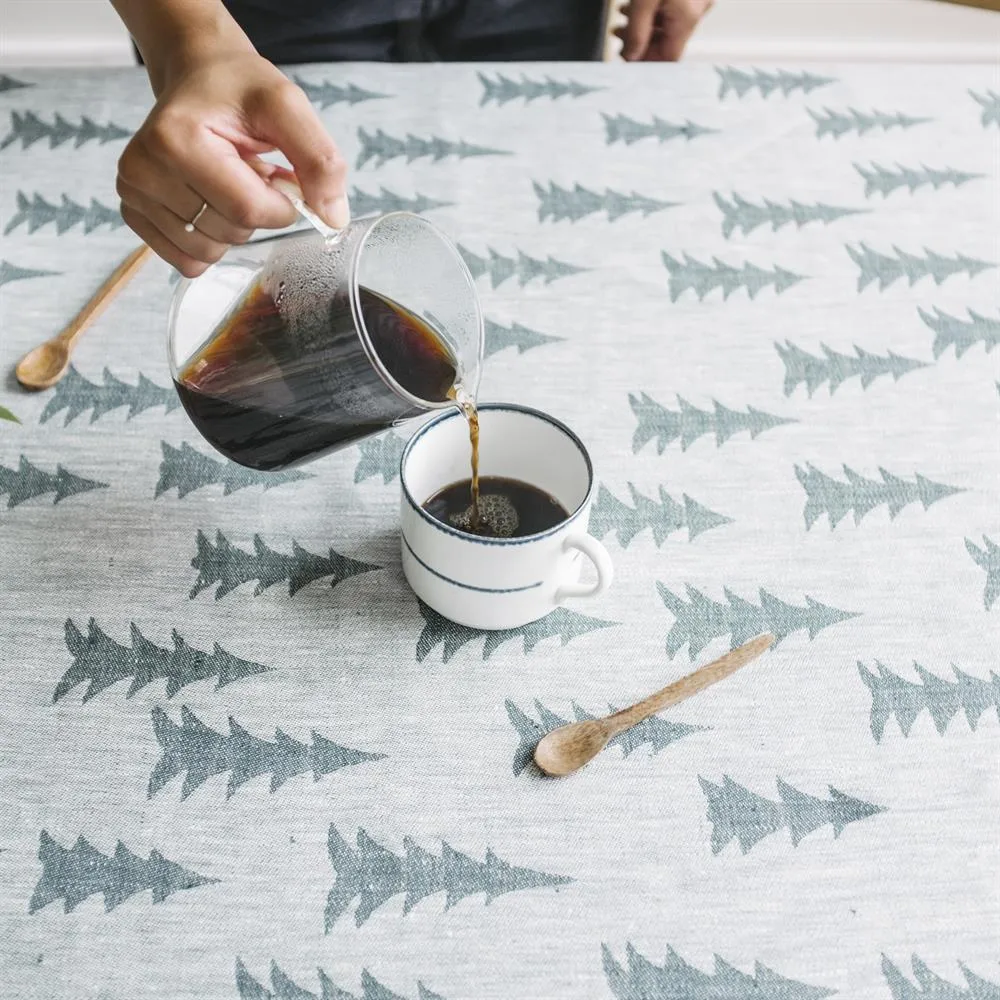 Gran linstoff, mørkegrønn-hvit Fine Little Day