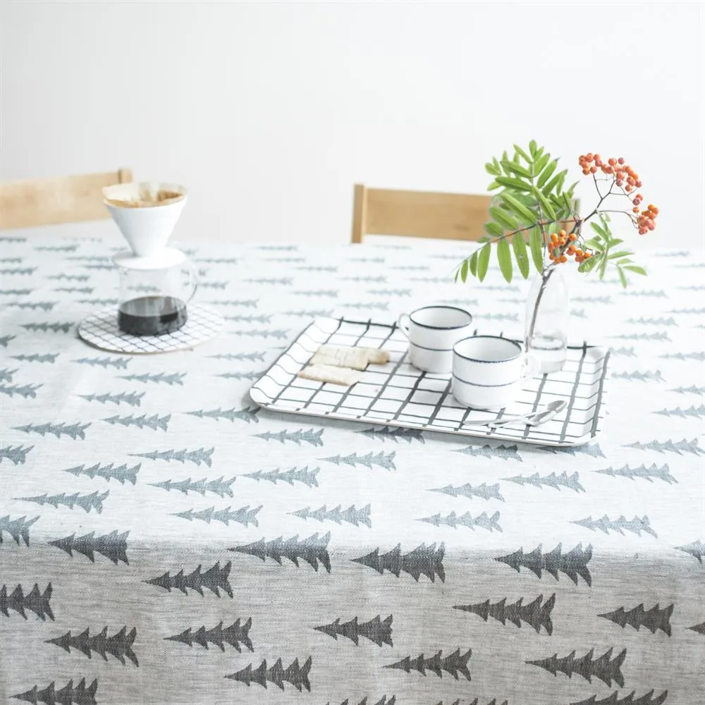 Gran linstoff, mørkegrønn-hvit Fine Little Day