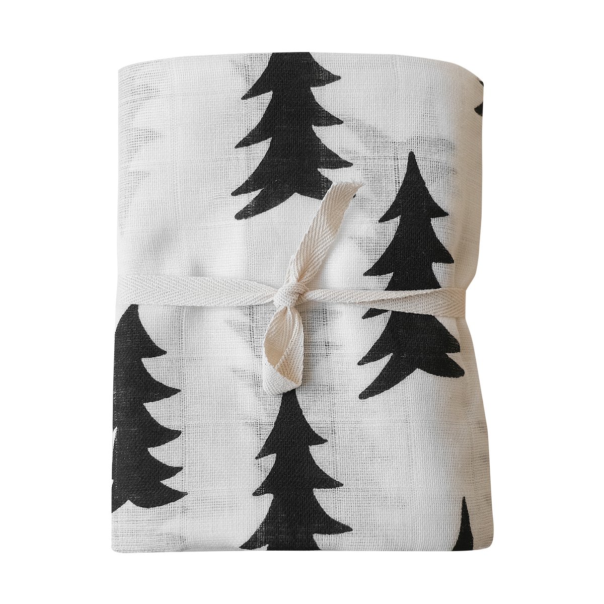 Bilde av Fine Little Day Gran muslinpledd 120x120 cm Svart-hvit