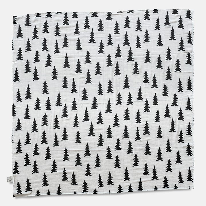 Gran muslinpledd 120x120 cm, Svart-hvit Fine Little Day