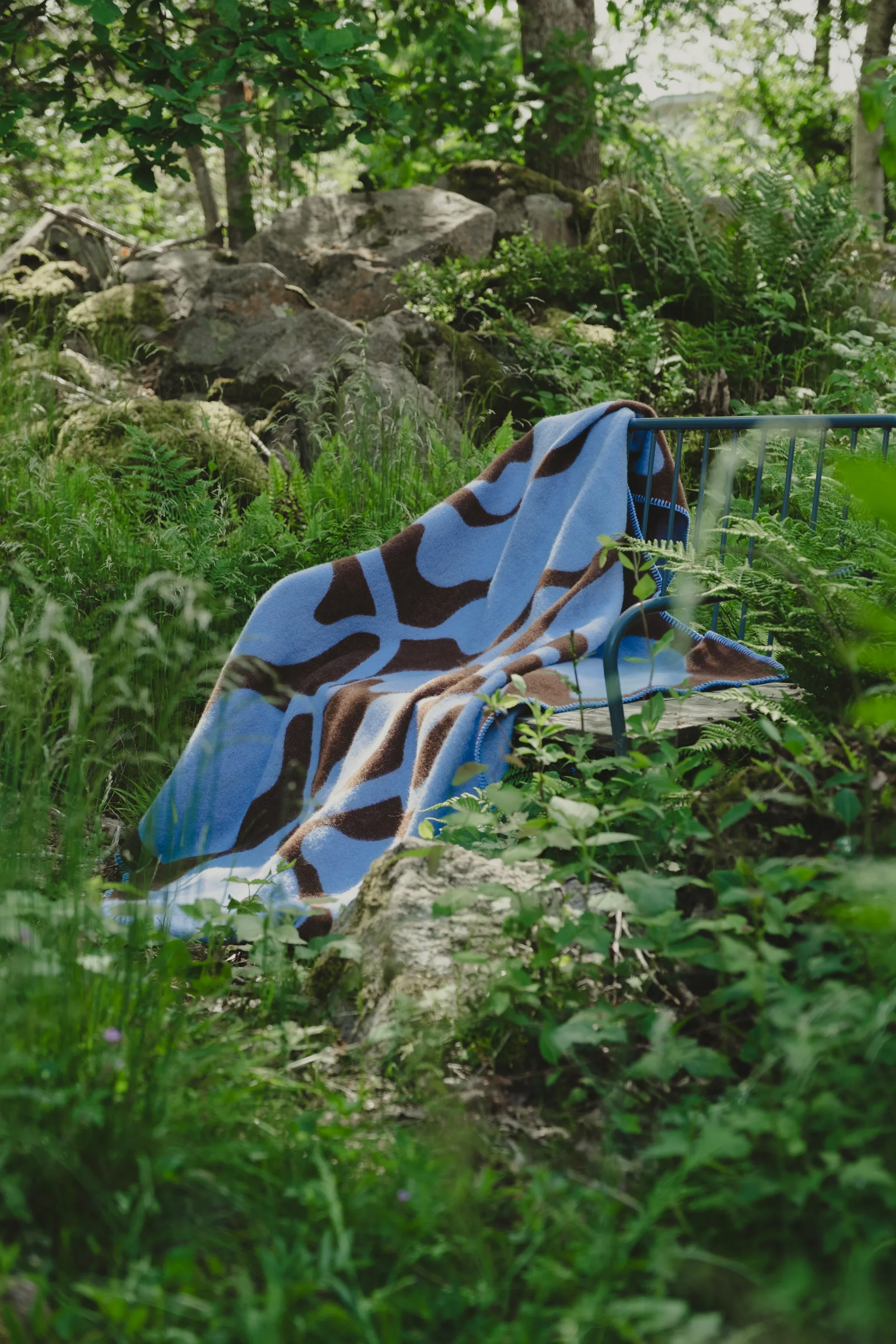 Leaves pledd 130x180 cm, Blue-brown Fine Little Day