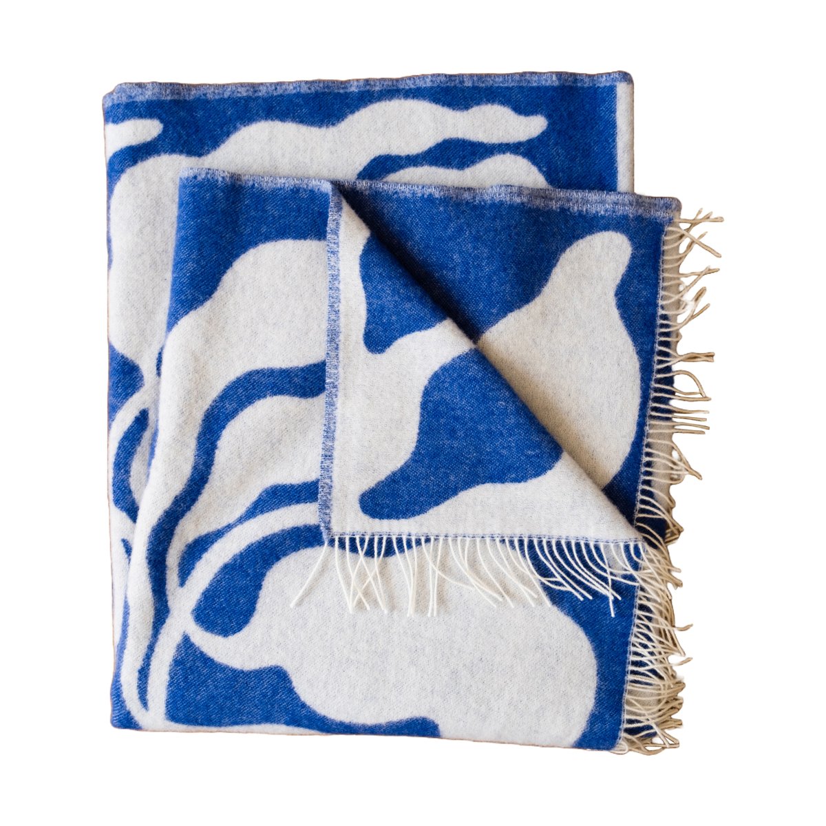 Bilde av Fine Little Day Leaves pledd 130x220 cm Blue-white