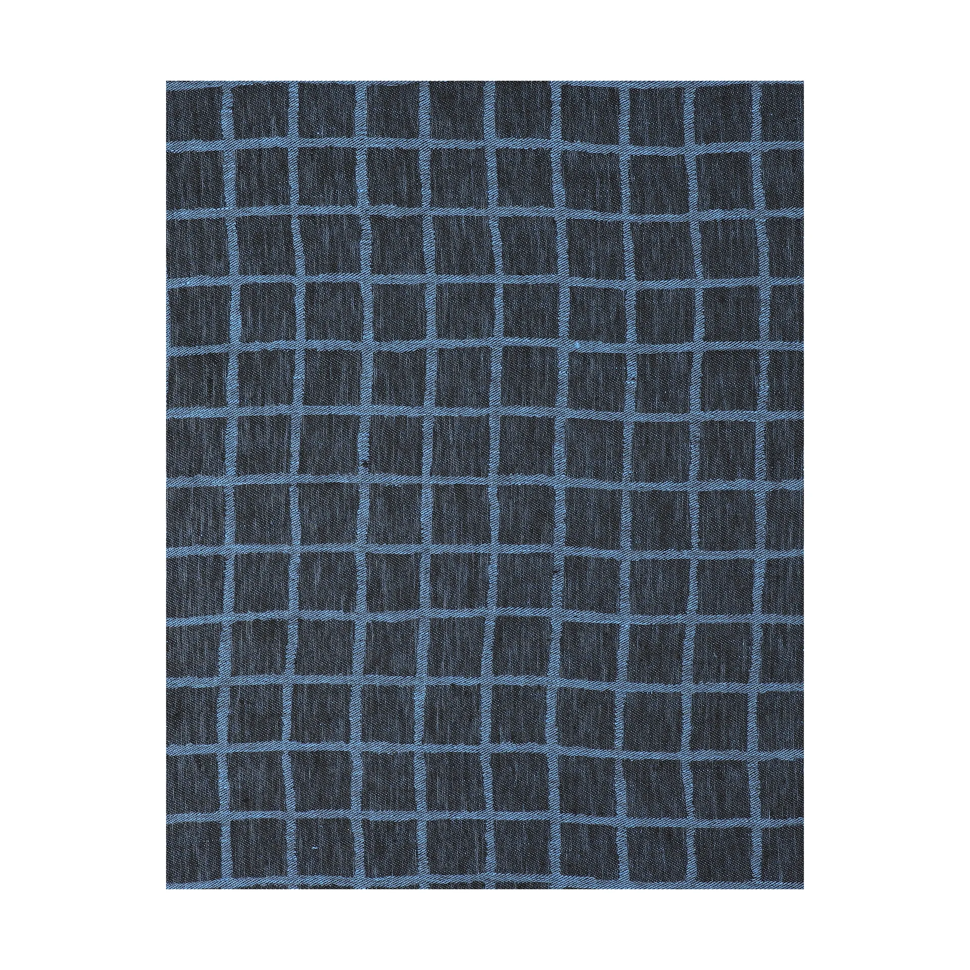 Rutig jacquardvevd bordduk 147x147 cm, Blue-black Fine Little Day