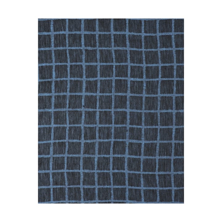 Rutig jacquardvevd bordduk 147x147 cm - Blue-black - Fine Little Day
