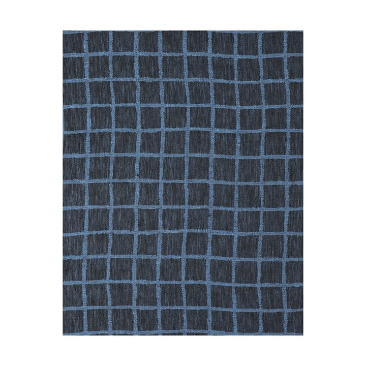 Rutig jacquardvevd bordduk 147x147 cm - Blue-black - Fine Little Day