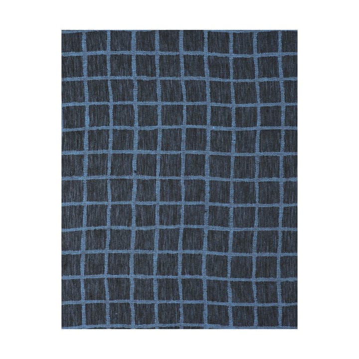Rutig jacquardvevd bordduk 147x250 cm - Blue-black - Fine Little Day