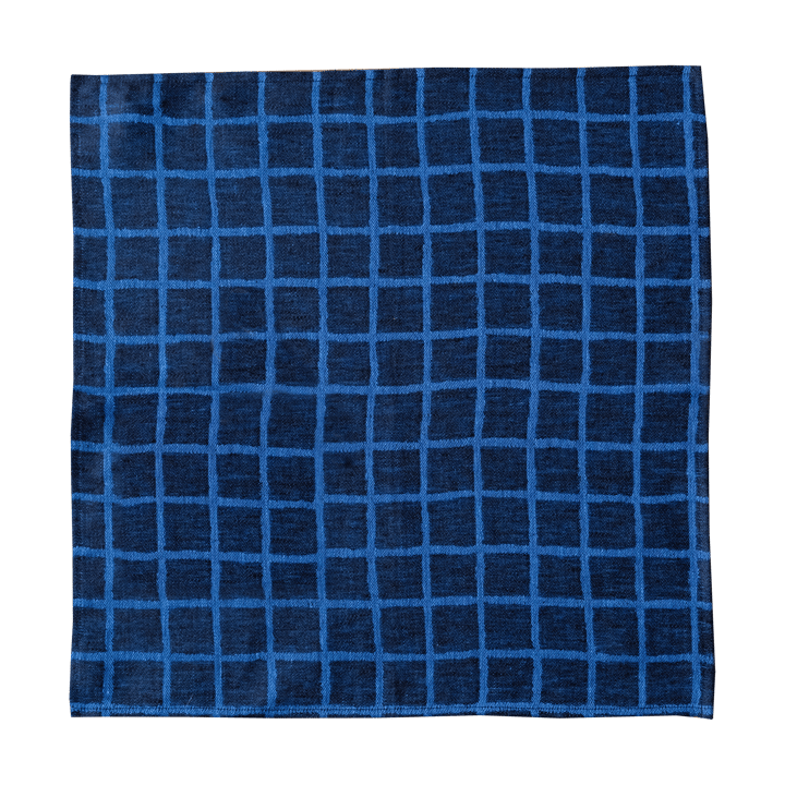 Rutig jacquardvevd serviett 2-stk. - Blue-black - Fine Little Day