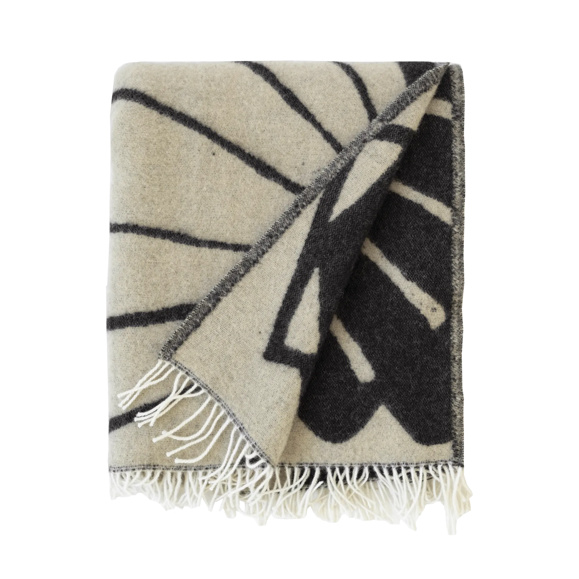 Skjell pledd 130 x 190 cm, Coal-Beige Fine Little Day