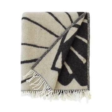 Skjell pledd 130 x 190 cm - Coal-Beige - Fine Little Day