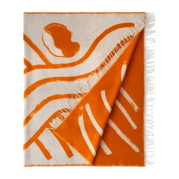 Sofia Lind ullpledd 130 x 190 cm - Orange/Off white - Fine Little Day