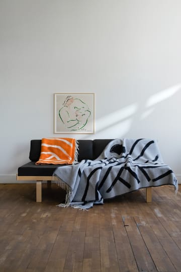 Sofia Lind ullpledd 130 x 190 cm - Orange/Off white - Fine Little Day