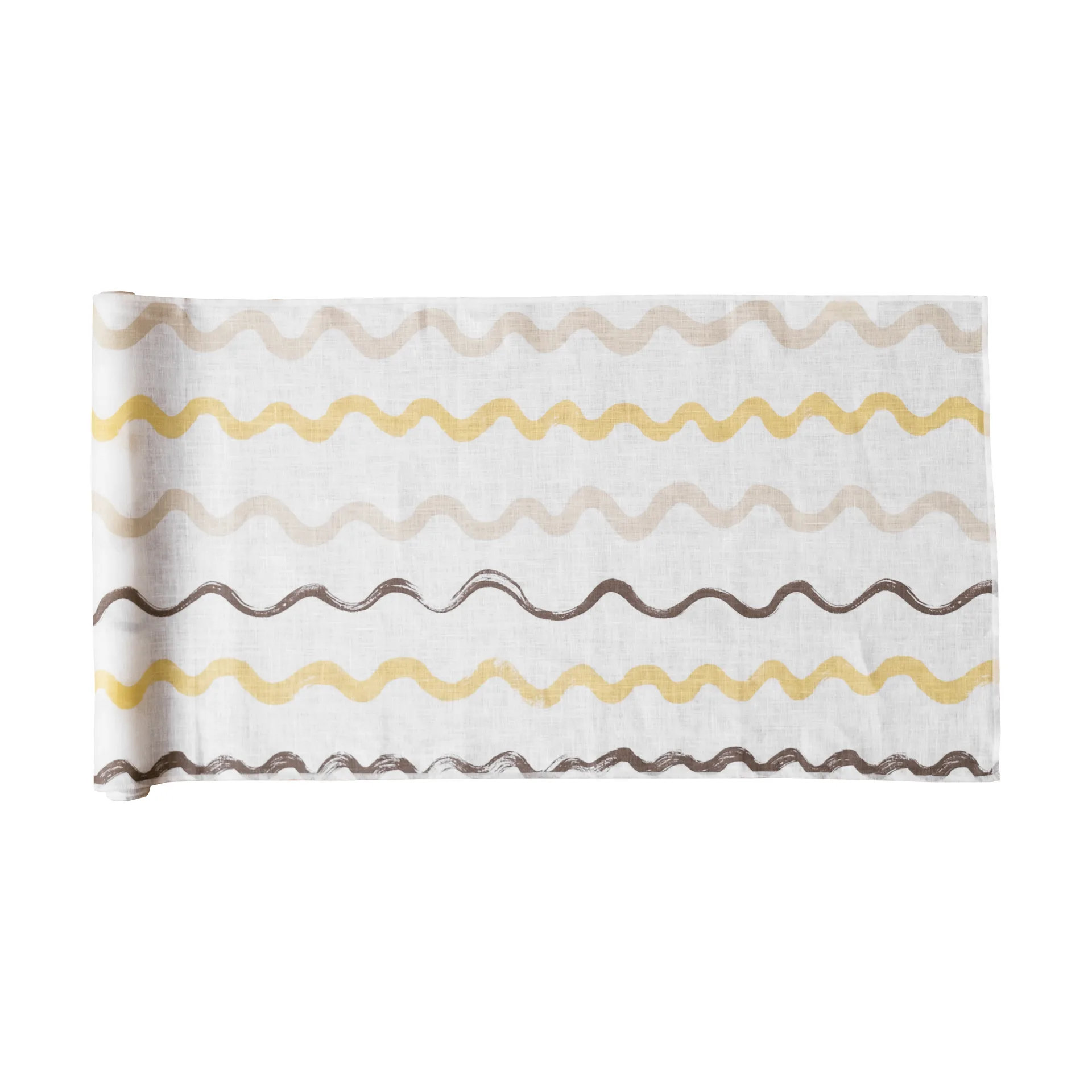 Stripete bordløper 45 x 150 cm, White-yellow Fine Little Day