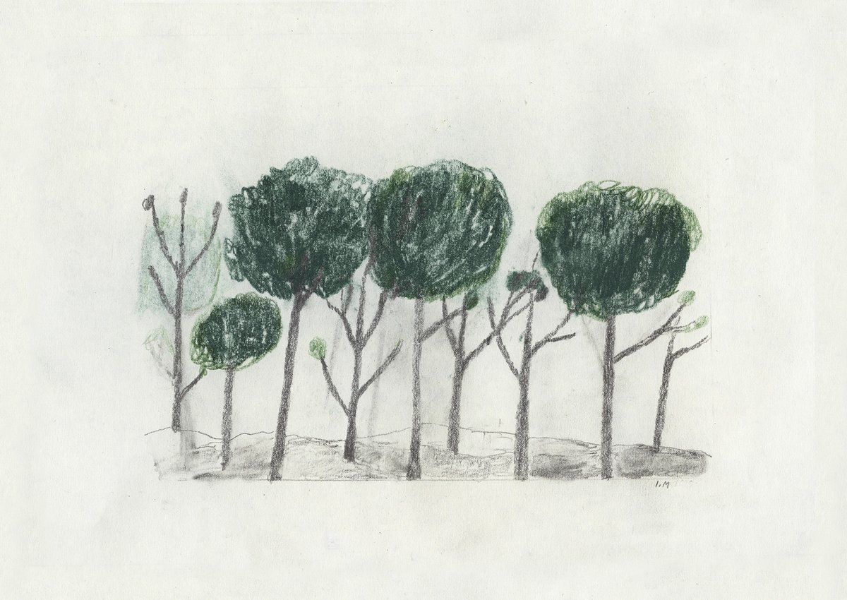 Fine Little Day Trees plakat 50 x 70 cm Sort-offwhite