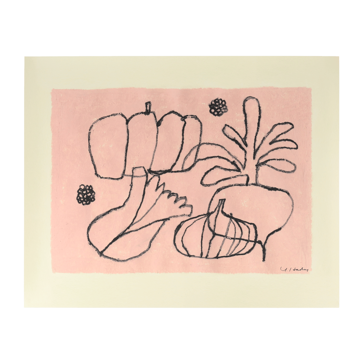 Fine Little Day Vegetable plakat 40 x 50 cm | Skandinavisk Design | Poster | Rosa