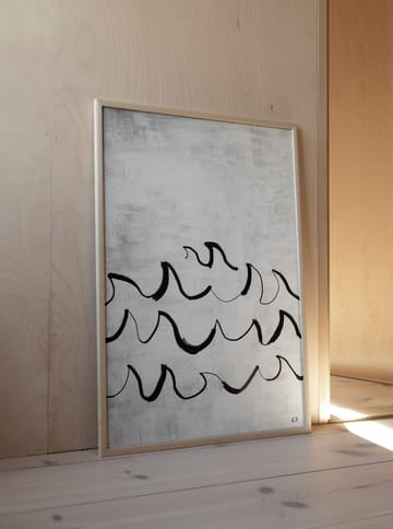 Wave plakat 50 x 70 cm - Svart-hvit - Fine Little Day