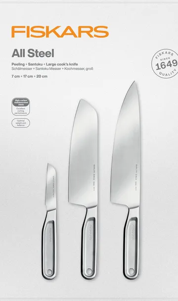 All Steel knivsett - 3 deler - Fiskars