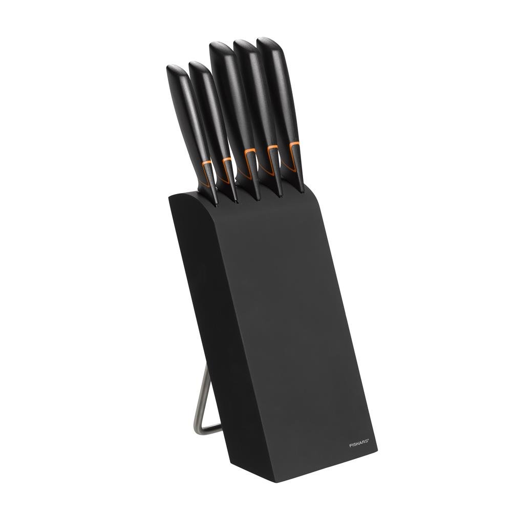 Fiskars Edge knivblokk med 5 kniver sort | Skandinavisk Design | Knivblokker | Svart