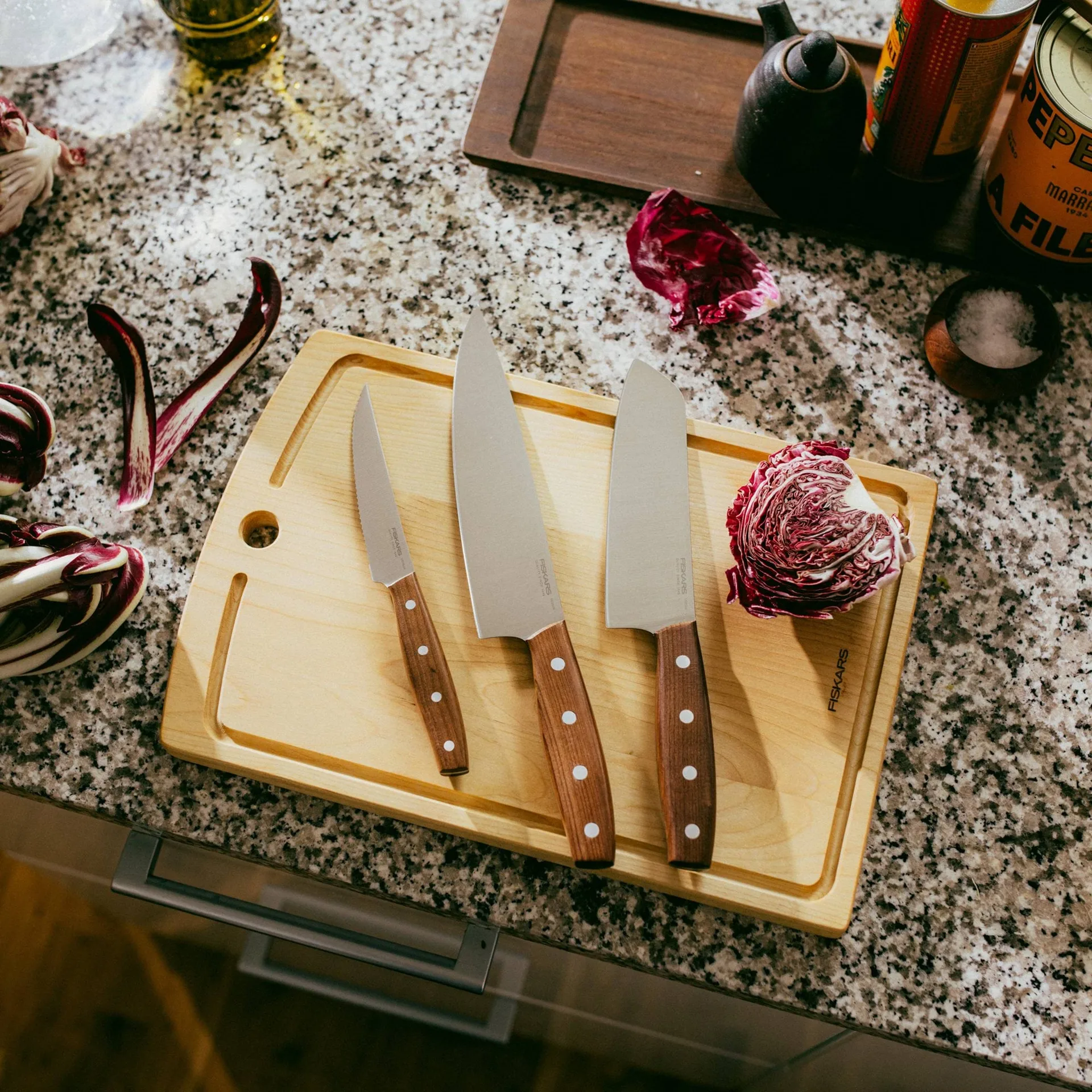 Folken knivsett, 3 deler Fiskars