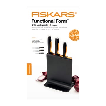 Functional Form knivblokk i plast med 3 kniver - 4 deler - Fiskars