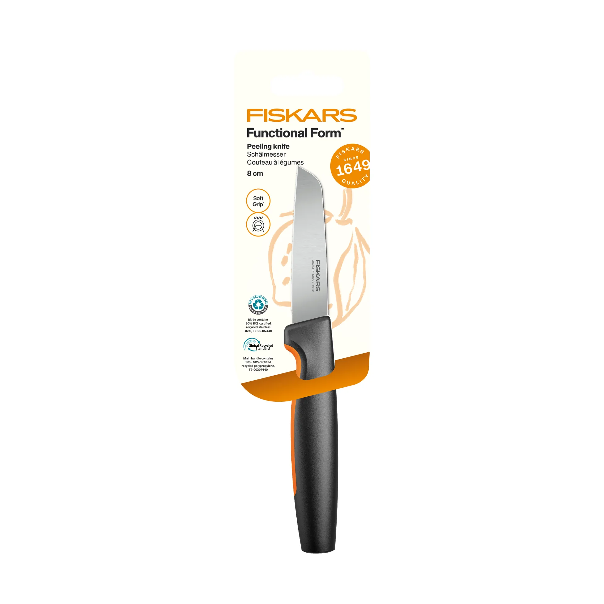 Fiskars Functional Form skrellekniv Rustfritt stål